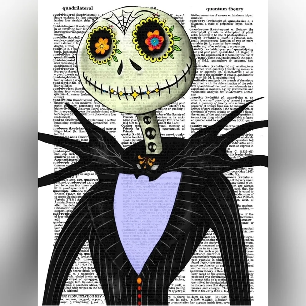 Nightmare Before Christmas Corpse Bride Tim Burton Dictionary Art Print Bundle - Picture 4 of 7